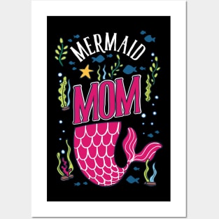 Mermaid Mom T-Shirt fantasy goddess gift Posters and Art